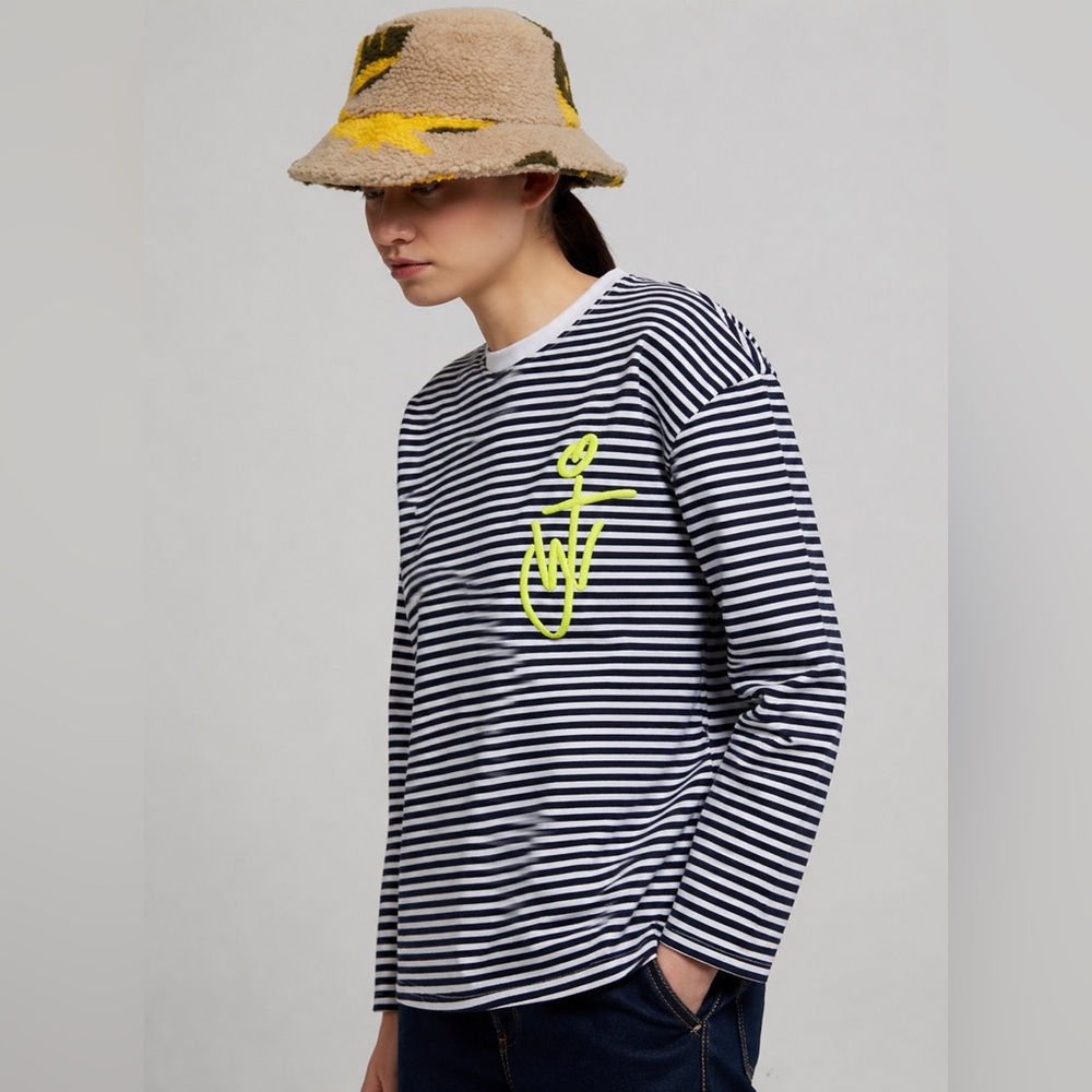 Authentic JW Anderson Logo stripe long sleeve top